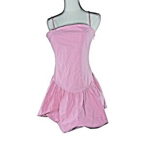 Love Tree Pink Bubble Hem Mini Dress Large Coquette Balletcore Spaghetti Strap